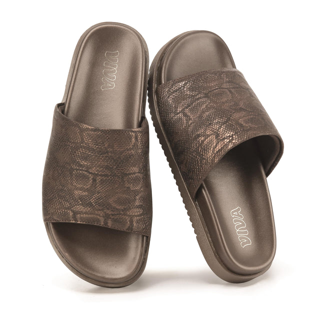 Women's Slip On Flat Slider Sandal Slides