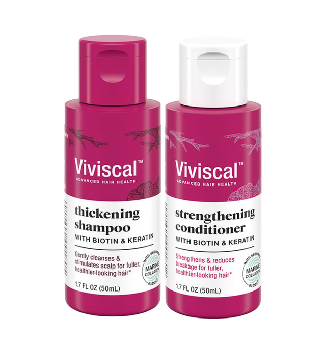 Viviscal Thickening Shampoo & Strengthening Conditioner Collection - Travel Size (1.7 oz) - FREE GIFT