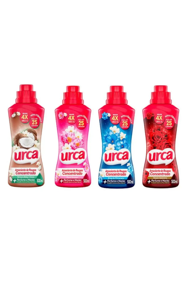 Kit 4 Amaciantes Concentrados Urca 500ml - Todas as Fragrancias