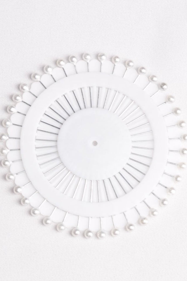 STRAIGHT HIJAB PINS - WHITE (ENTIRE WHEEL)
