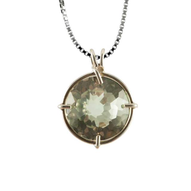 Prasiolite Radiant Heart Chain Pendant (RARE)