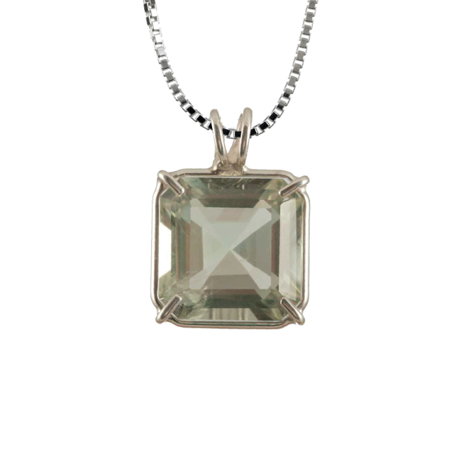 Prasiolite Earth Heart Chain Pendant (RARE)