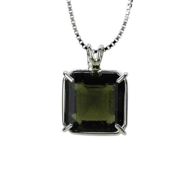 Moldavite Earth Heart Chain Pendant (VERY RARE)