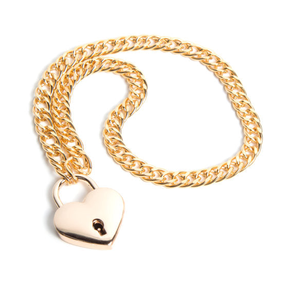 Heart Padlock Chain BDSM Day Collar Necklace