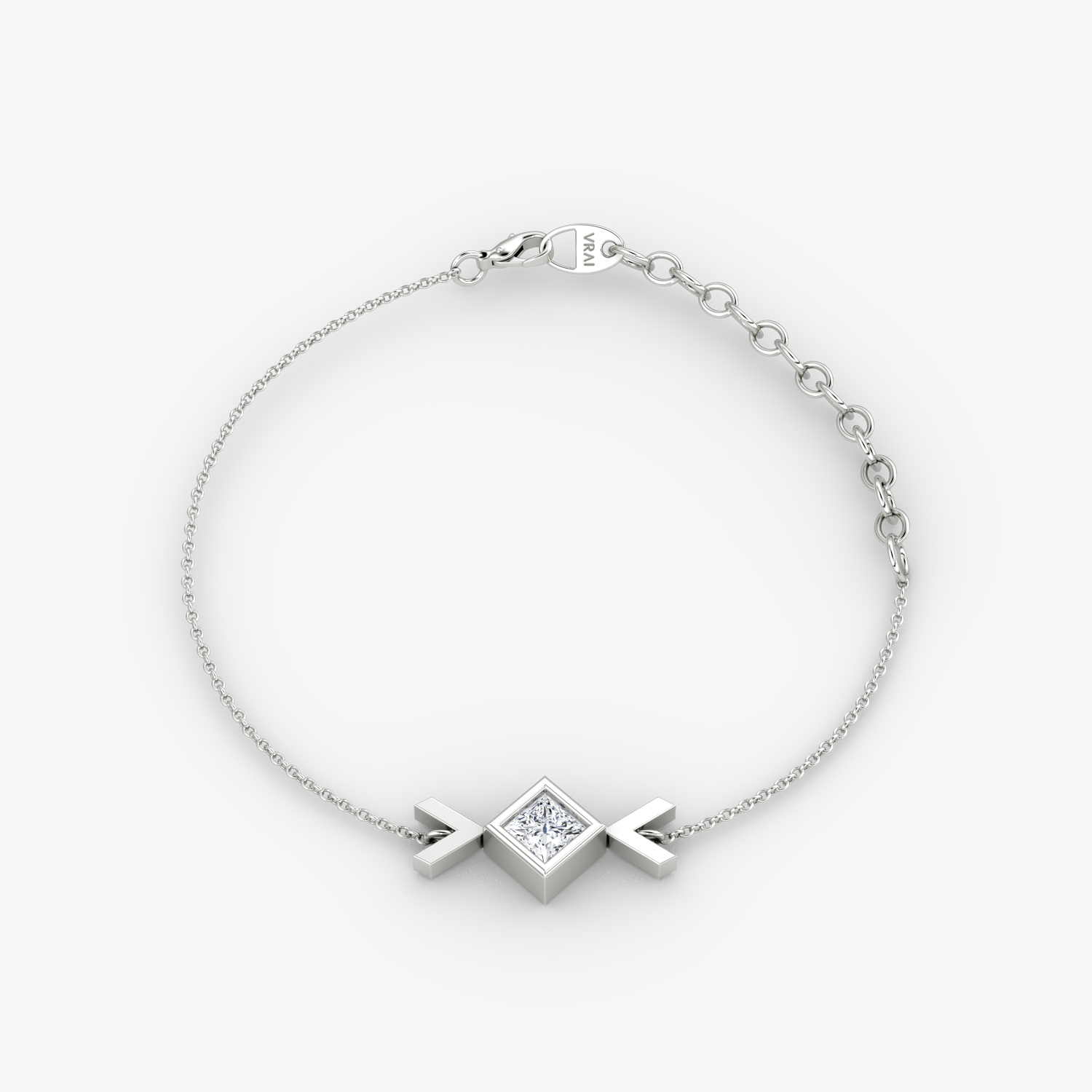 Arrow Bracelet in 14k White Gold | 1/4 carat Princess Cut VRAI Created Diamond