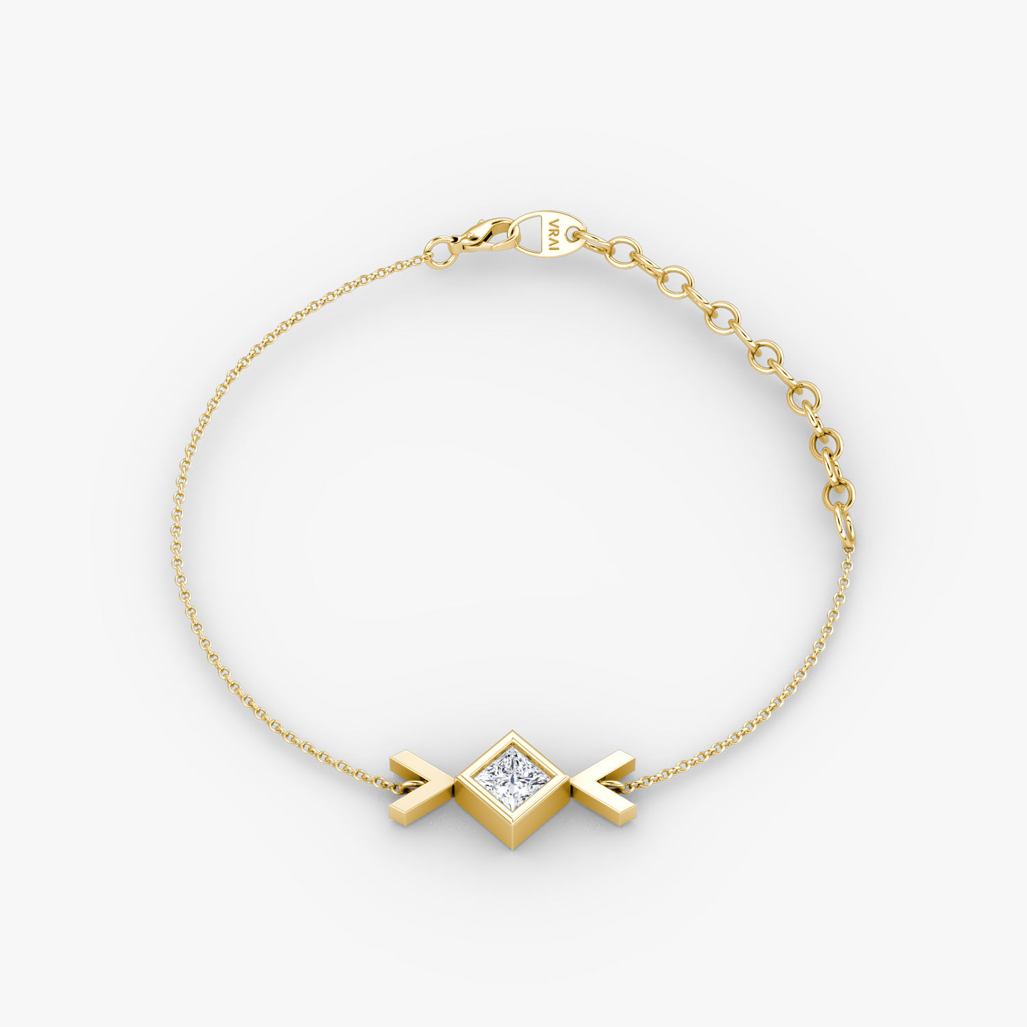 Arrow Bracelet in 14k Yellow Gold | 1/4 carat Princess Cut VRAI Created Diamond