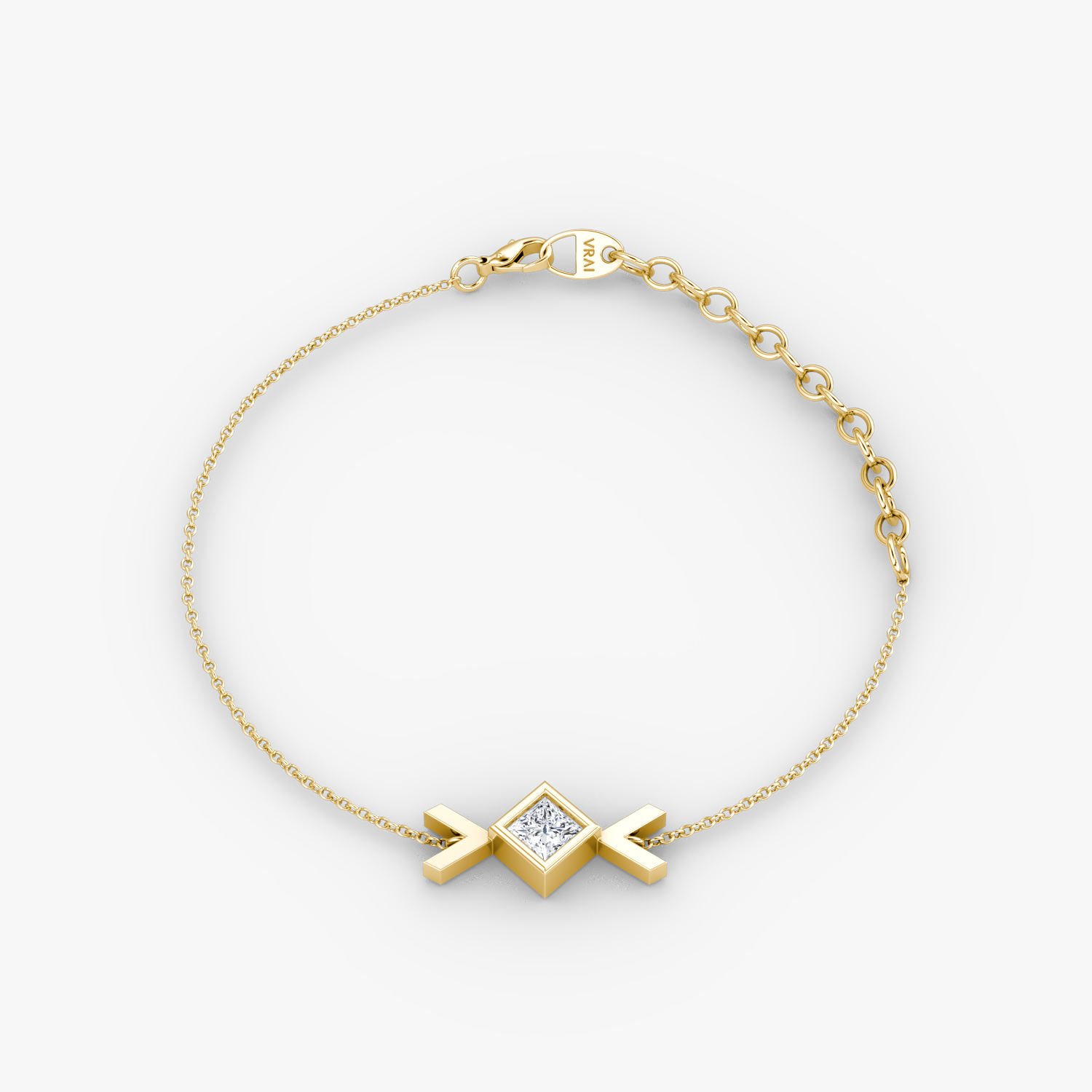 Arrow Bracelet in 14k Yellow Gold | 0.15 carat Princess Cut VRAI Created Diamond