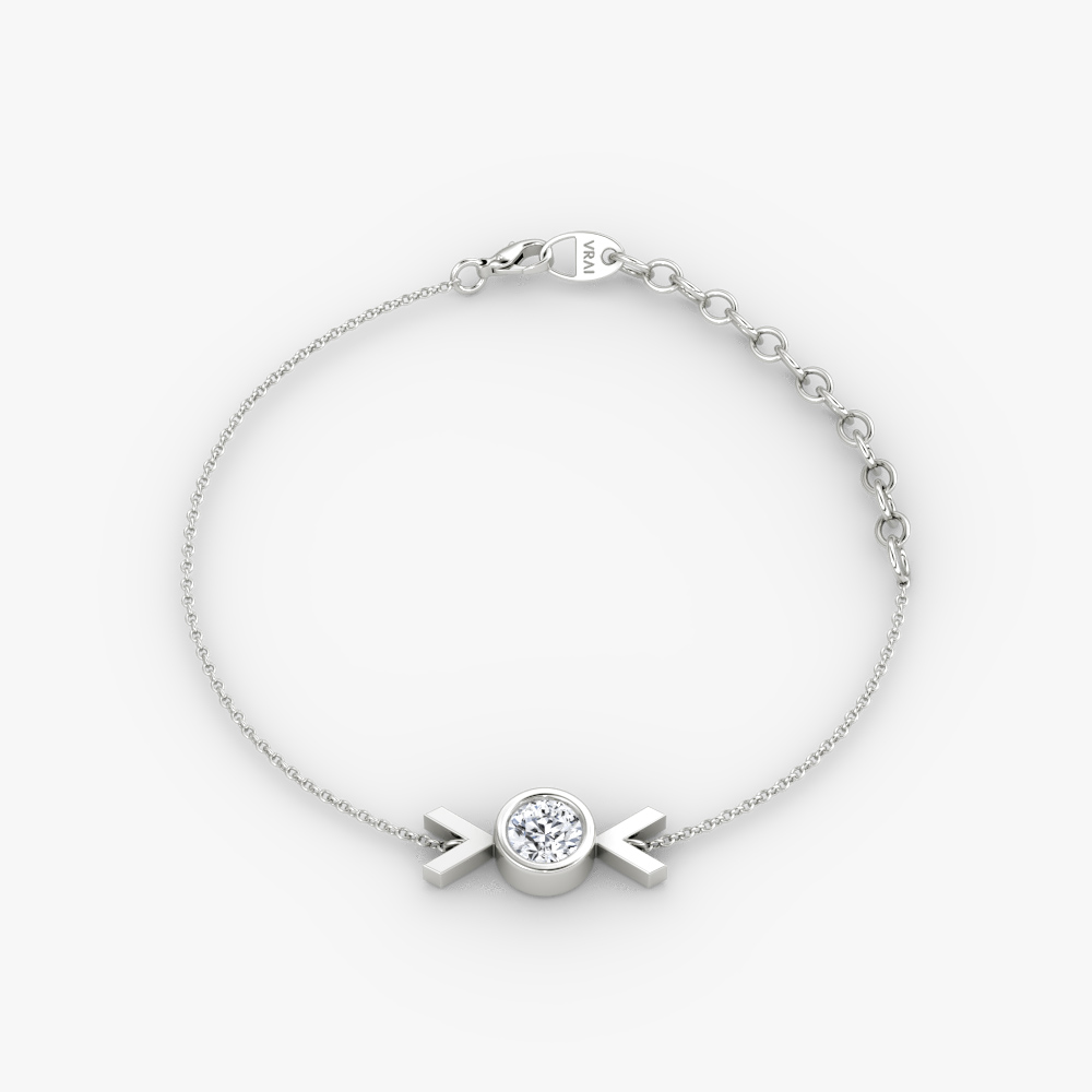 Arrow Bracelet in 14k White Gold | 1/4 carat Round Brilliant Cut VRAI Created Diamond
