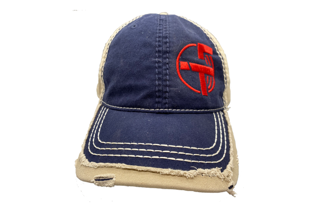 Distressed Blue/Tan Hat