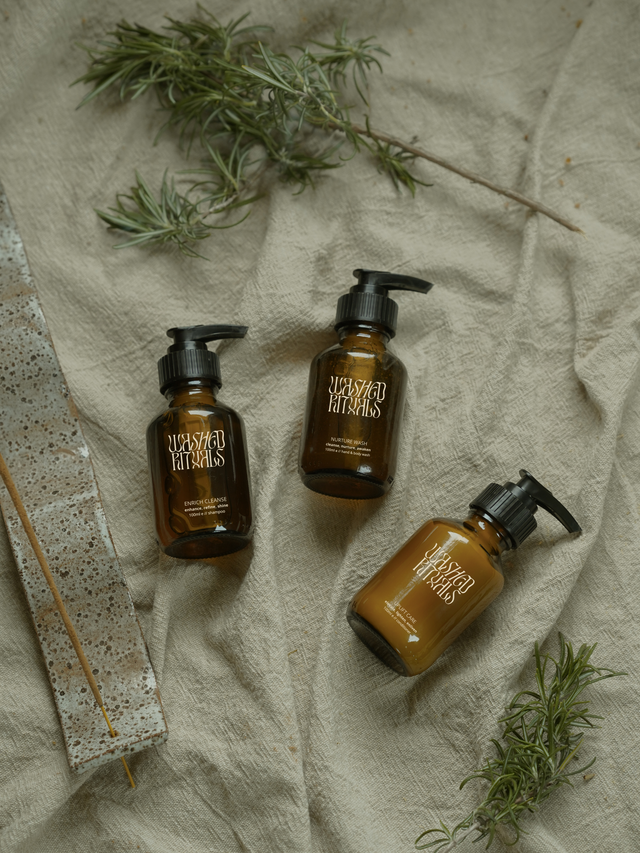 Grounded Shower DISCOVERY (Shampoo, Conditioner, Body Wash in 100ml in forever bottles)