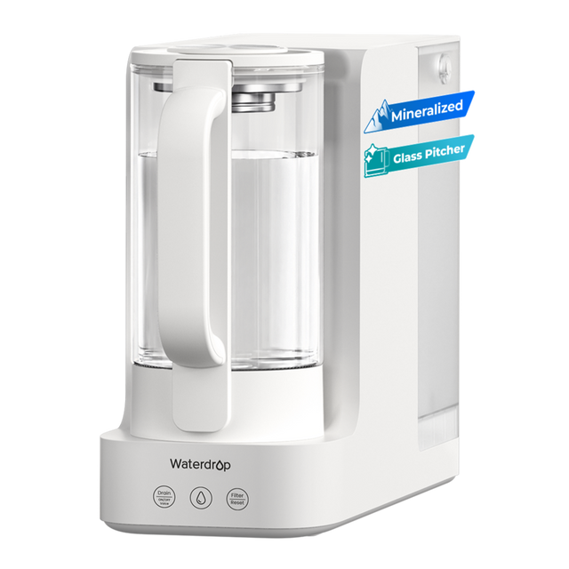 Waterdrop C2SL Countertop Mineral Reverse Osmosis System with Glass Pitcher