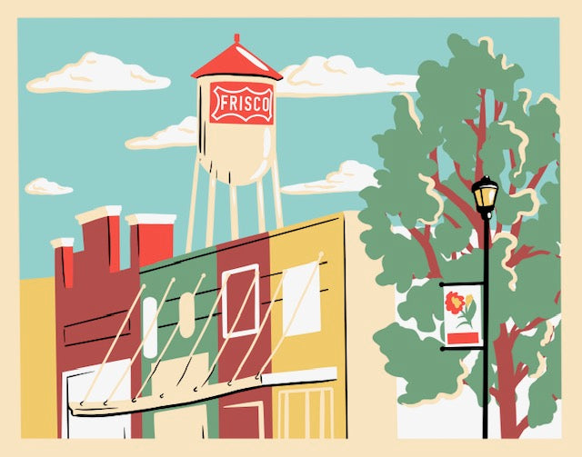 8x10 Paint by Number - Cities around Dallas