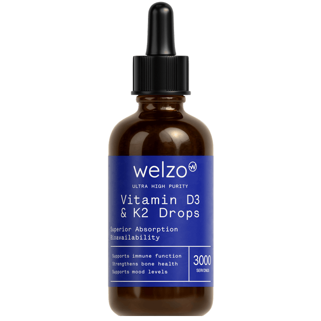 Welzo Ultra Purity Kids Vitamin D3 + K2 MK-7 Liquid Drops
