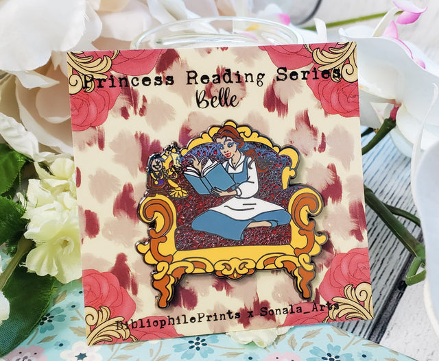 Bookish Princess Reading in Chair SERIES Enamel Pin