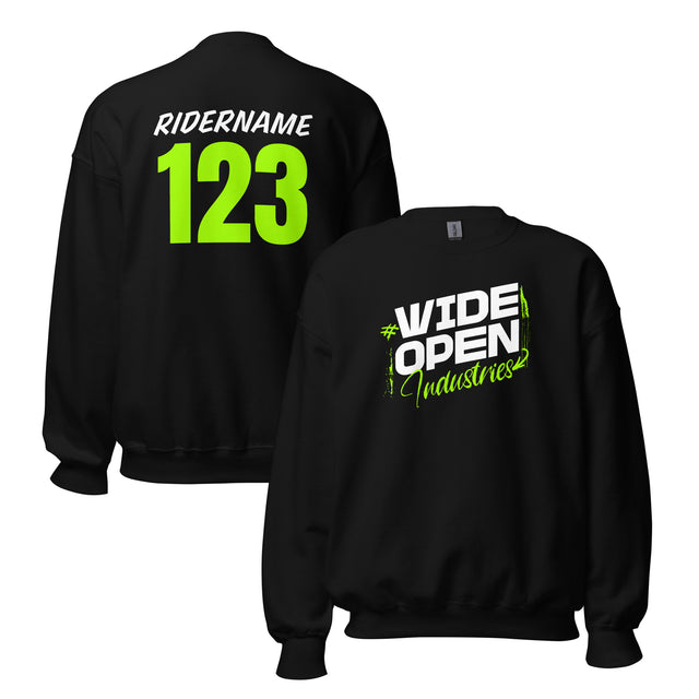 Wide Open Industries Neon Crewneck – Custom Name & Number