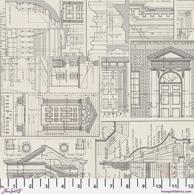 Fabric FreeSpirit Charcoal Schematic Palette Curated by the Quarter Yard PWTH317.CCHARCOAL