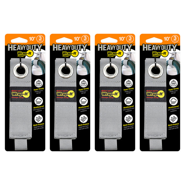 Heavy-Duty™ Storage Straps - 10-in. (12-Pack) Silver