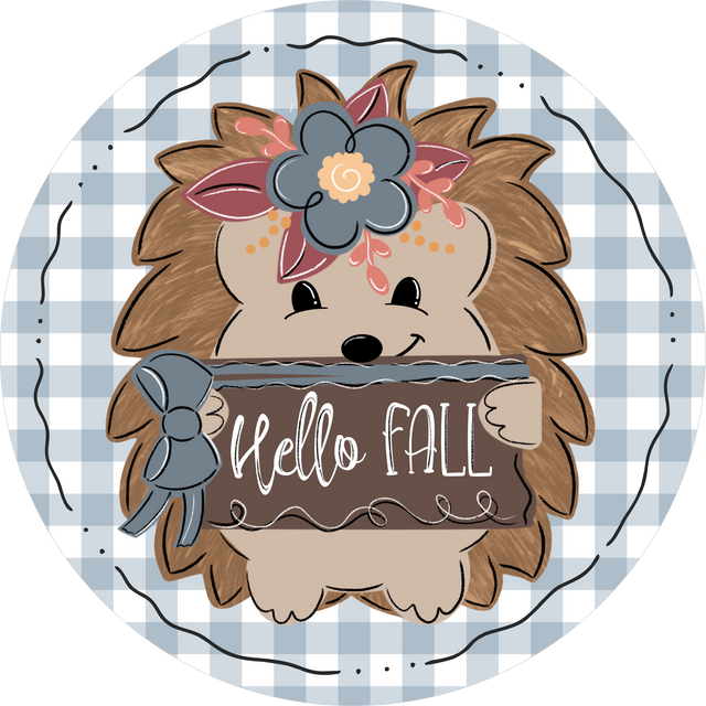 Fall Sign, Hello Fall, DECOE-5322-D, Sign For Wreath, 10" Wood Sign