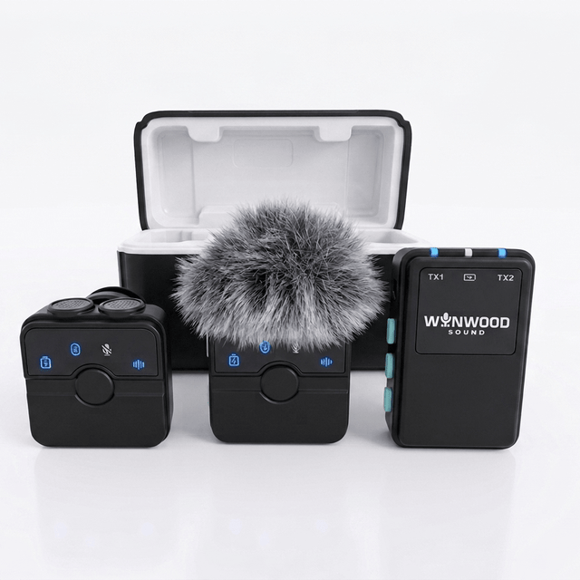CreatorMic Plus voice-enhancing mini wireless microphones and battery case for iPhone, Android & Cameras