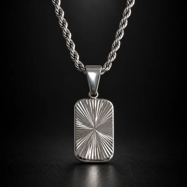 Sunburst Dog Tag Necklace