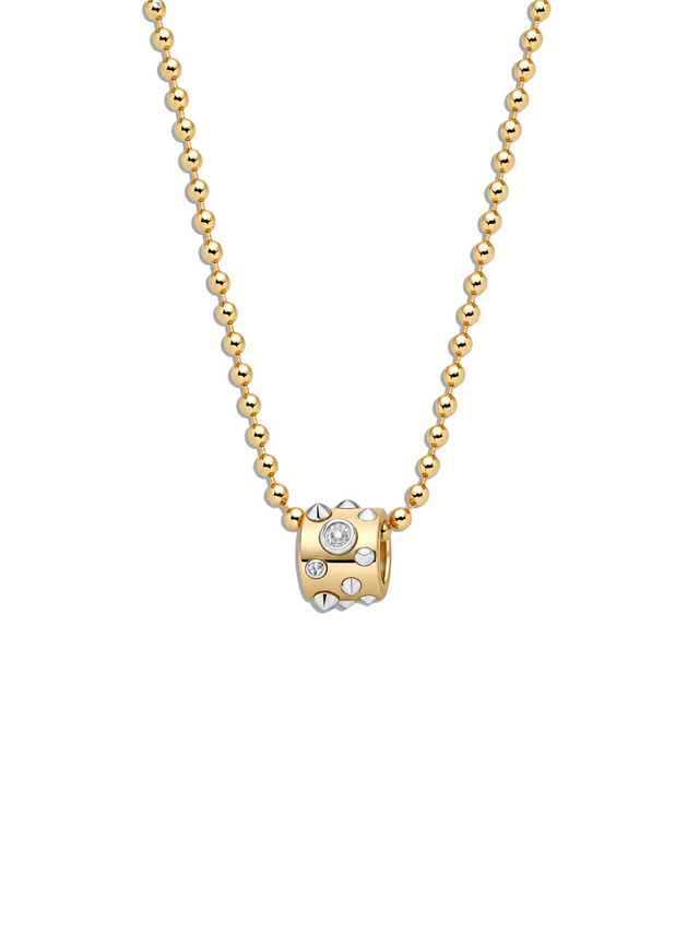 Classic Punk Rondelle on Heavy Bolita Yellow Gold Chain