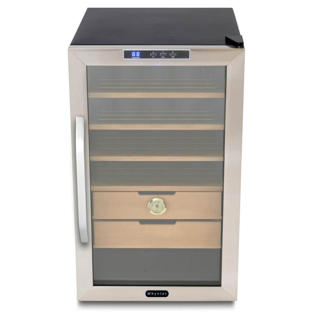 Whynter Stainless Steel Cigar Cooler Humidor 2.5 cu. ft. | 400 Cigars