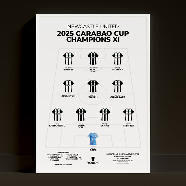 Newcastle United – 2025 Carabao Cup Champions XI - Framed