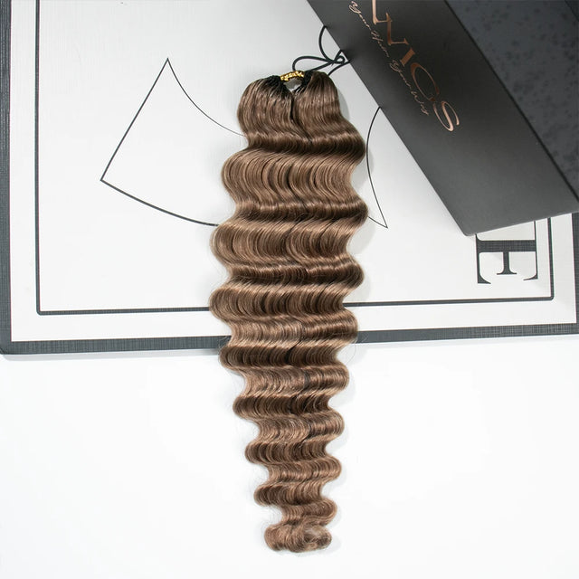 #8 Light Brown Loose Deep Wave Human Crochet Hair