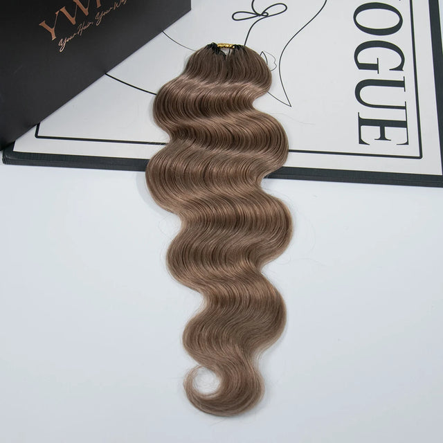 #8 Light Brown Body Wave Human Crochet Hair