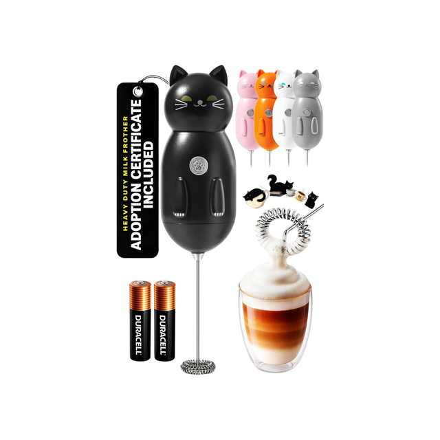 Cat Frother & Mixer with Fun Adoption Certificate Included