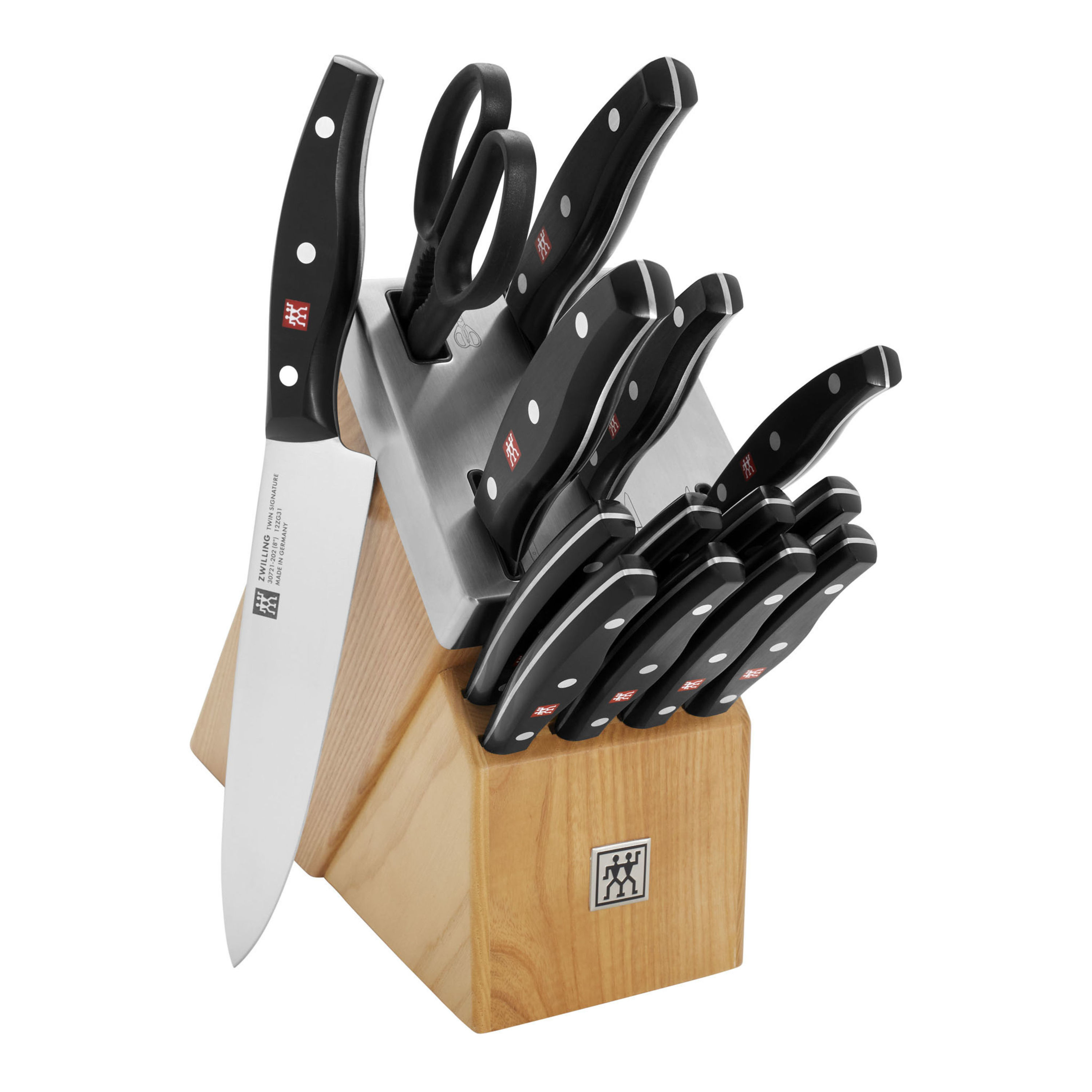 ZWILLING Signature 15-pc, Self Sharpening Knife block set, Natural